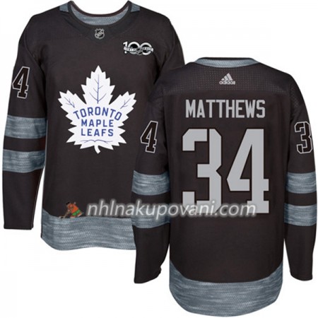 Toronto Maple Leafs Dresy Auston Matthews 34 1917-2017 100th Anniversary Adidas Černá Authentic - Pánské